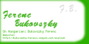 ferenc bukovszky business card